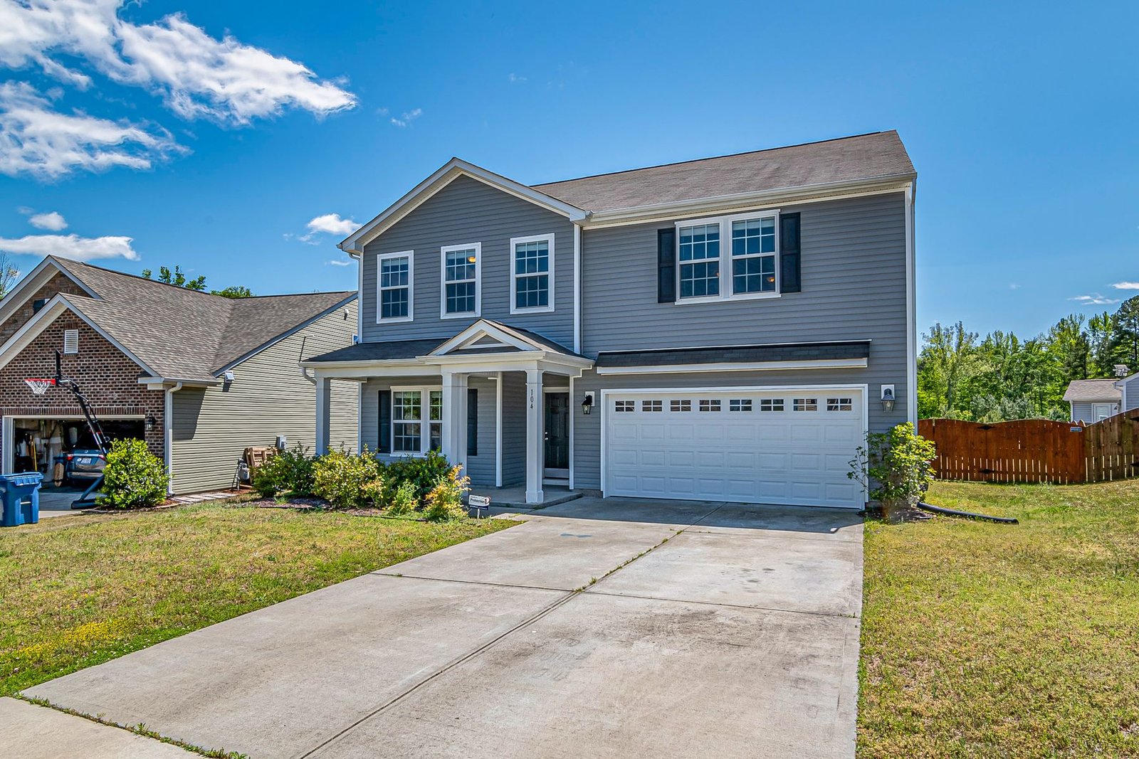 A clean residential driveway